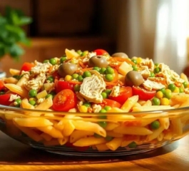 Salada de Macarrão Colorida e Refrescante – Pronta em 10 Minutos!