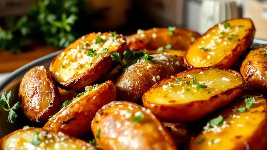 Batatas assadas com alho e parmesão