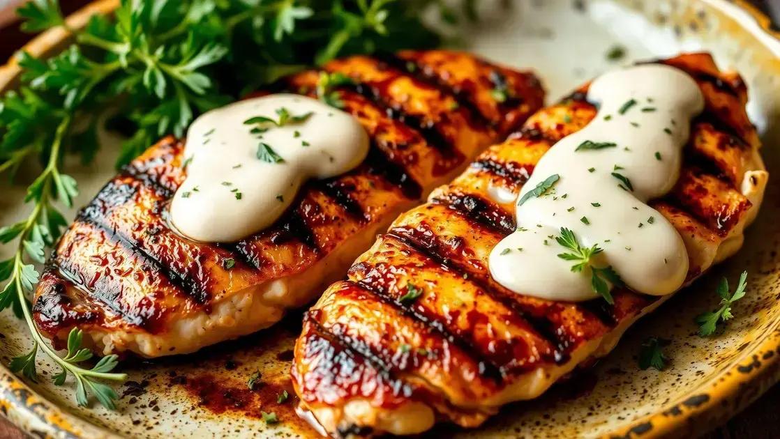 frango grelhado com molho cremoso