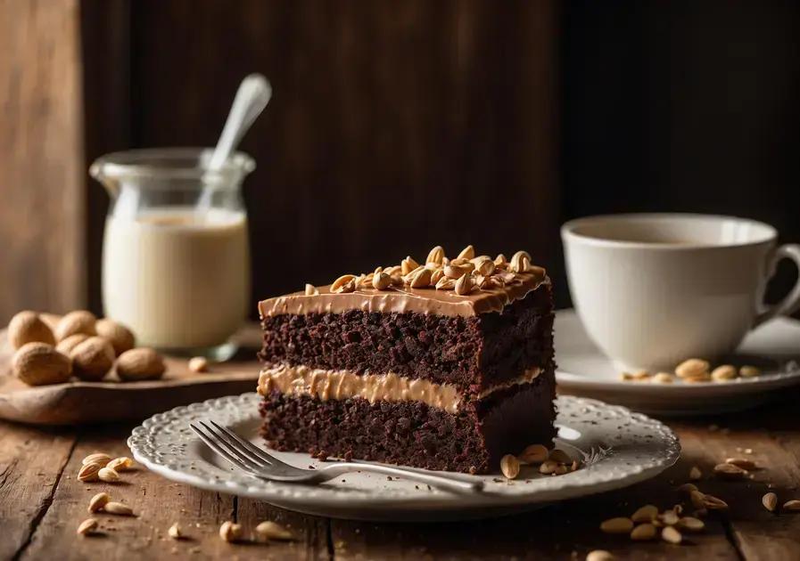 Bolo de chocolate com amendoim