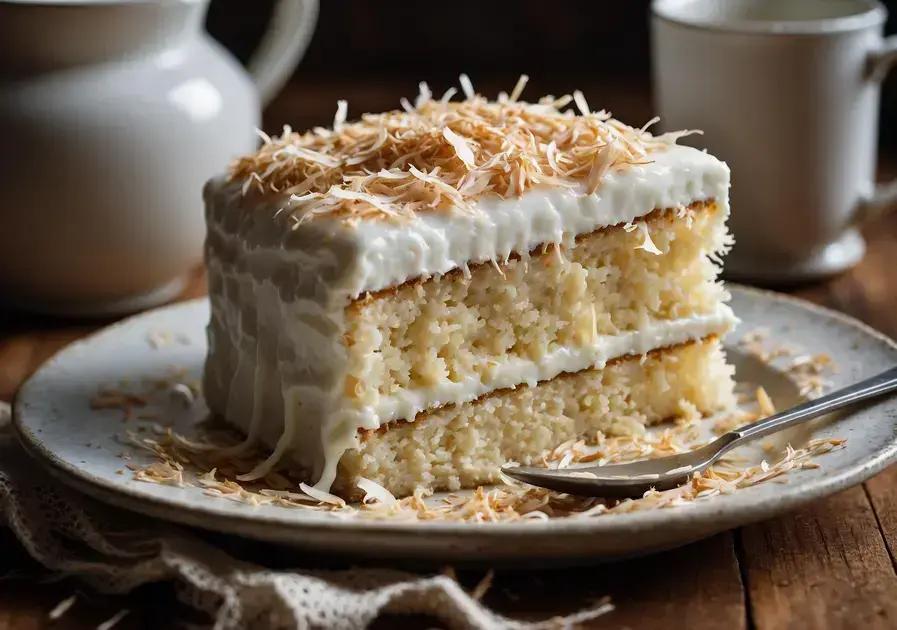 bolo gelado de coco com calda cremosa