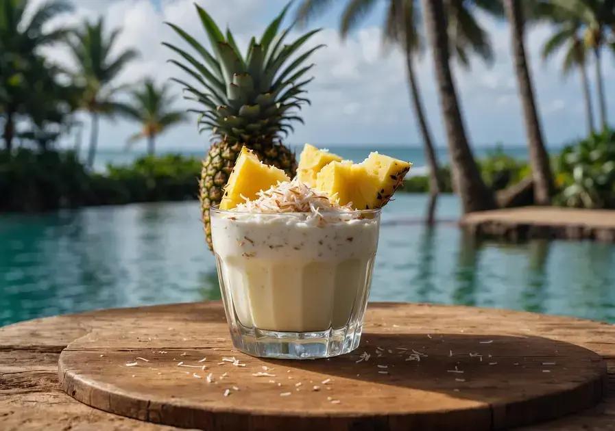 Creme de coco com abacaxi
