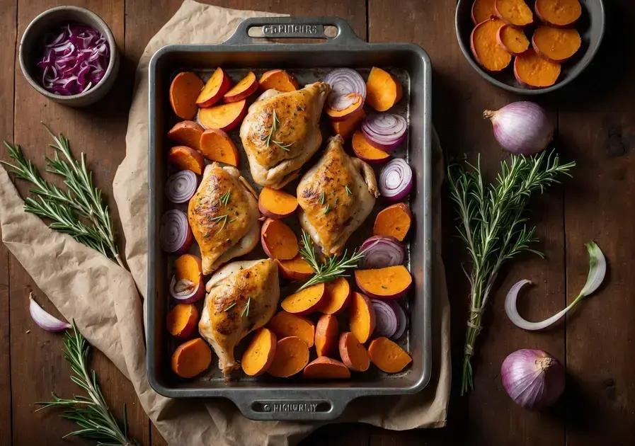 frango assado com batatas ao forno