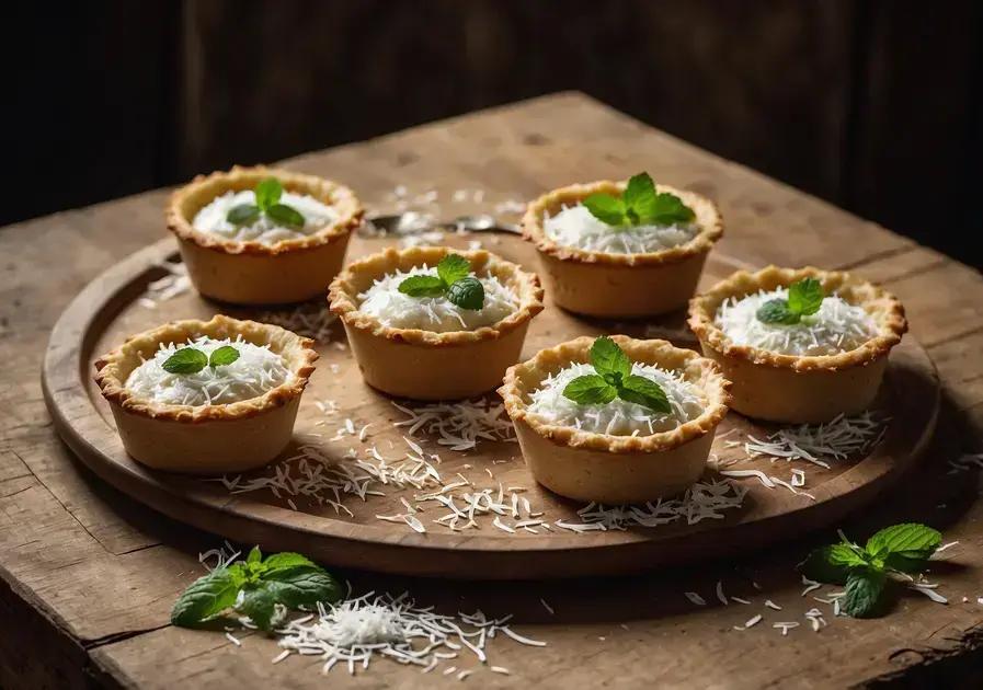 mini tortas de creme de coco