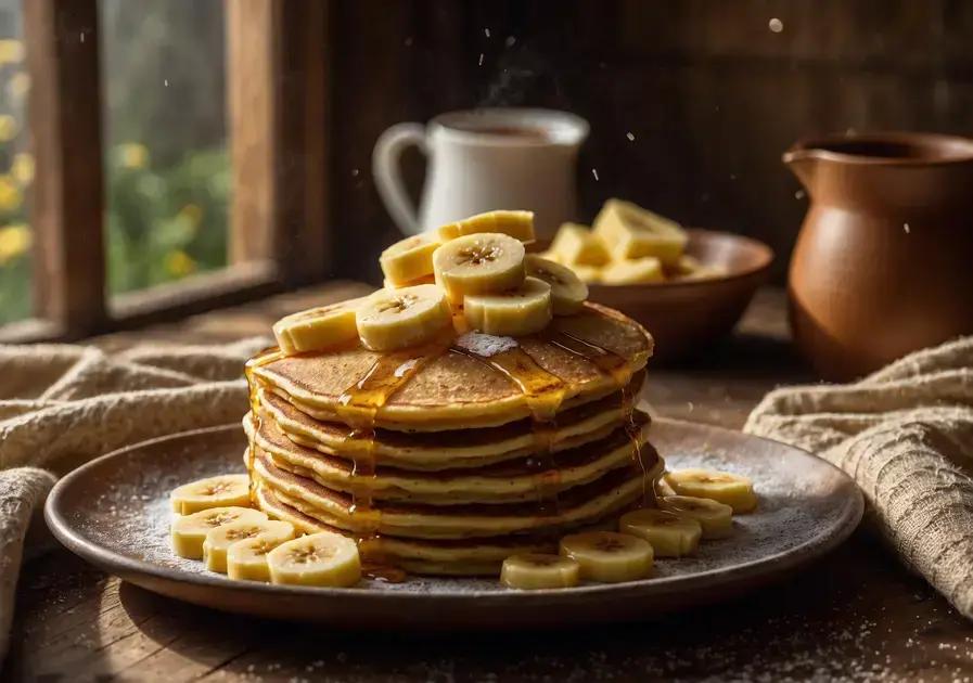panqueca de flocão com banana e queijo