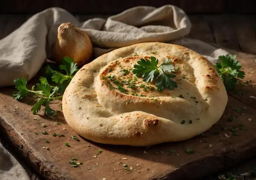 Pão sírio de alho em 5 minutos