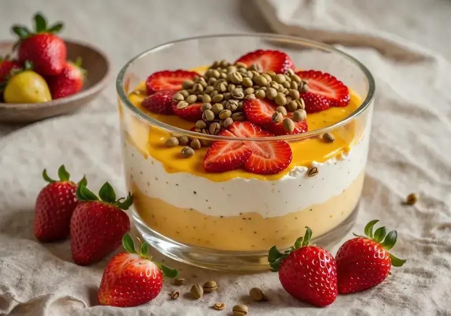 Pavê de maracujá e morango