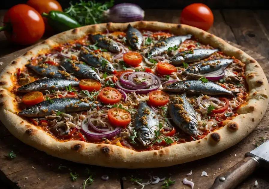 Pizza caseira de sardinha