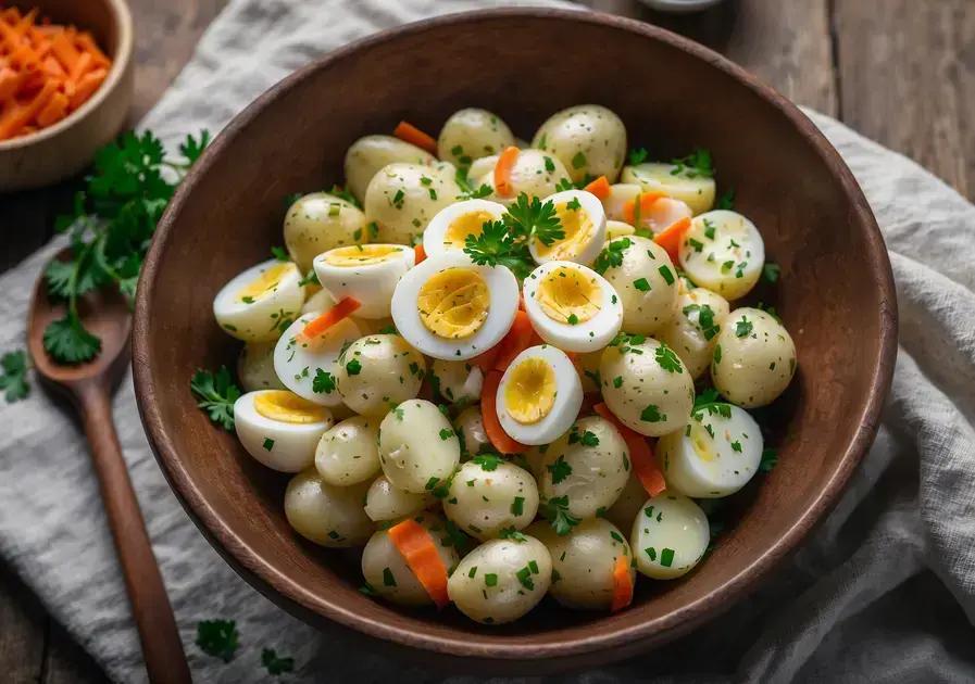 Salada de batata com ovos