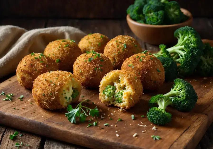 Bolinho de brócolis crocante com queijo