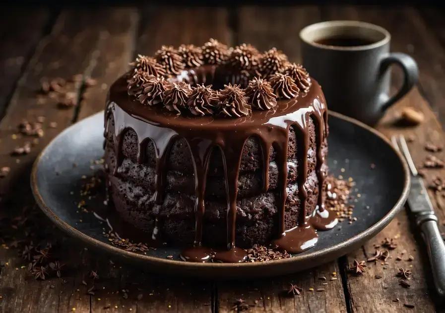 bolo de chocolate simples com cobertura