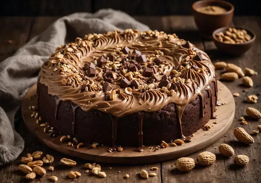 Bolo de manteiga de amendoim com chocolate