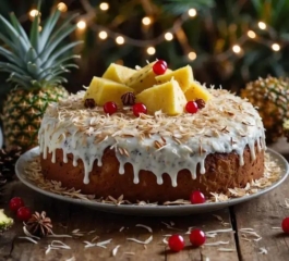 Bolo de Natal com Ananás e Coco: Receita Passo a Passo + Versões Saudáveis (Sem Glúten, Low Carb e Fit)