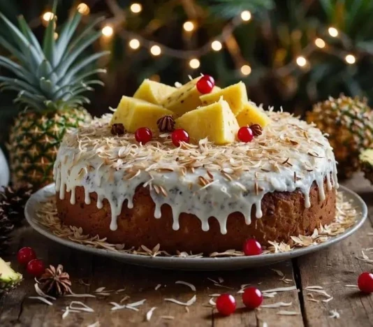 Bolo de Natal com Ananás e Coco: Receita Passo a Passo + Versões Saudáveis (Sem Glúten, Low Carb e Fit)