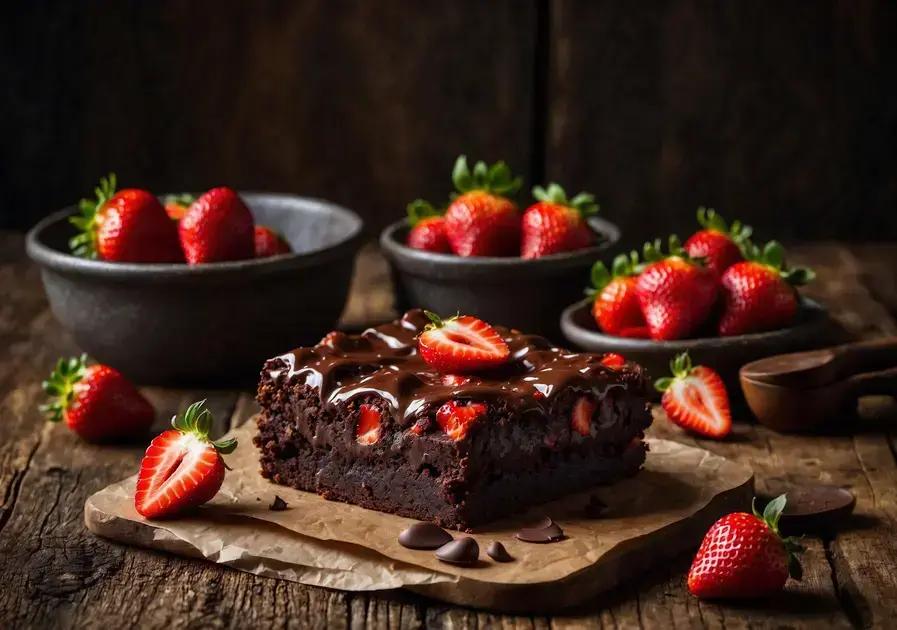 brownie de morango saudável