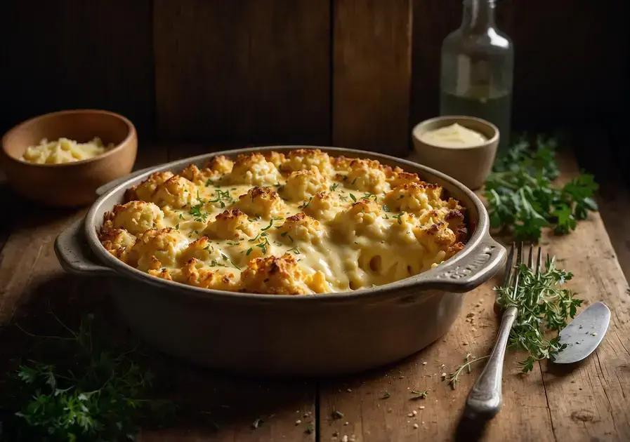 couve-flor assada com maionese e queijo