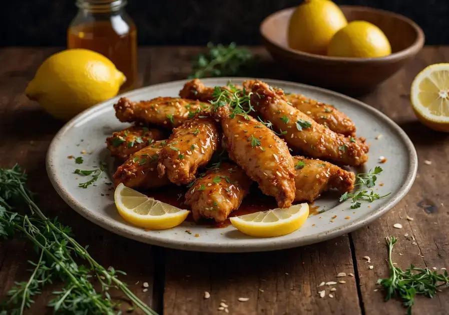 Frango crocante com mel e alho