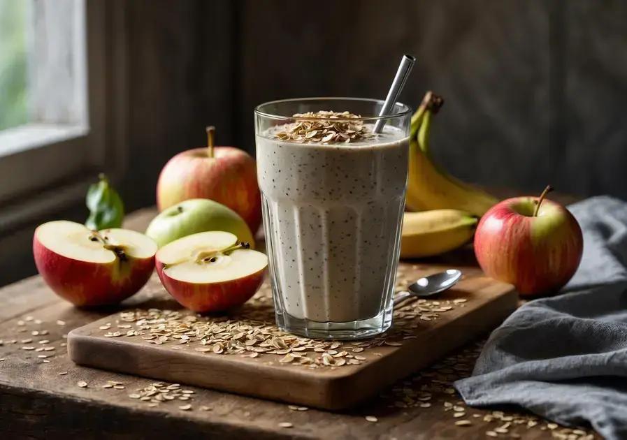 Vitamina de maçã com leite e chia