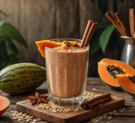 Vitamina de Mamão com Aveia e Canela: Receita Energizante e Saudável para Começar o Dia com Sabor e Nutrição